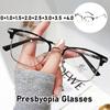 Fashion New Metal Half Frame Reading Glasses Men'S Personalized Trend Fashion Presbyopia Glasses Blue Light Blocking Glasses
