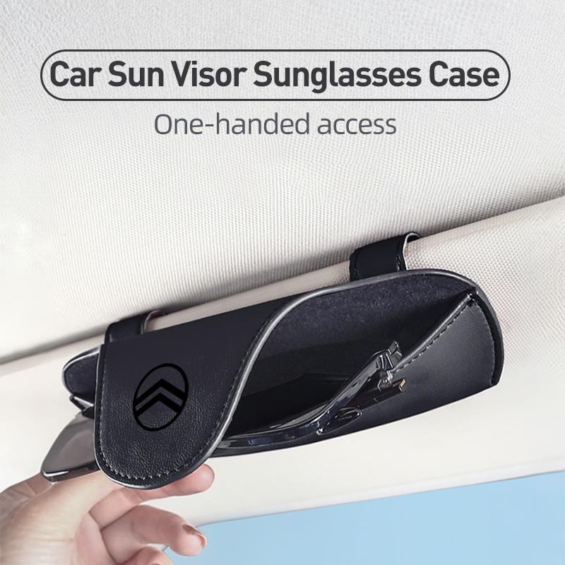 Leather Car Glasses Box Sunglasses Storage Holder For Citroen C4 C3 C1 C2 Berlingo Celysee Cactus Picasso Aircross Saxo Grand