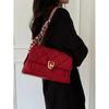 Elegante Cadeias Xadrez Vermelhas Bolsa de Ombro para Meninas Bolsa Crossbody de grande capacidade de alta qualidade moda luxuosa nova