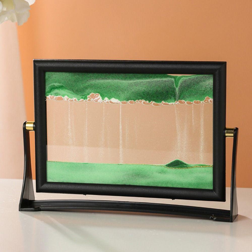 Домашний декор Движущийся песок Художественная картина Течет песок 3D Песчаный пейзаж в движении Стекло Зыбучий песок Картина