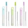 Portables Foldable Straws Suit Birthday Stainless Steel Useful Milk Straws for Travel Homes Office