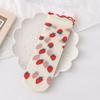 Cherry Strawberry Glass Silk Ruffle Socks Avocado Fruit Mesh Tulle Mid Tube Socks  Streetwear