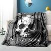 1PC Custom Name Skull Artwork outdooor Flannel blankets Throw Blanket All-Season Throw Gift Bedspread for Couch, Bed, Camping Holiday Birthday gift