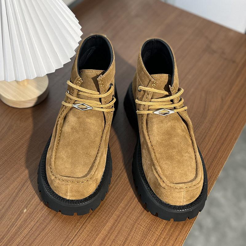 Men Women Martin Boots Autumn Winter Casual Ankle Boots Non‑Slip Wear‑Resistant Lace‑Up Shoes Outdoor Daily Footwear