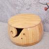 Деревянная миска ручной работы для пряжи с гладкой поверхностью и отверстиями Прочный органайзер для хранения вязания Деревянная миска для хранения рукоделия