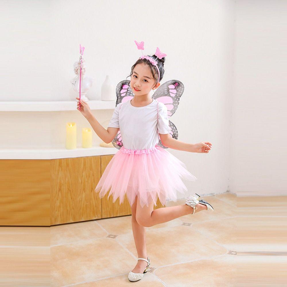 Princess Butterfly Wings Sets 2-8year Fairy Costume Set Cute Children Costume Props  Girls
