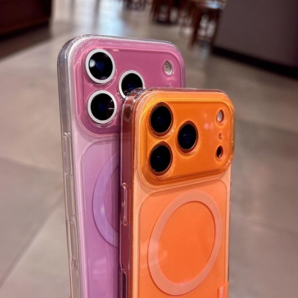 Candy Color for Magsafe Case for iPhone 17 16 15 14 Pro Max Wireless Charging Shockproof Lens Protection Cover with AI Button
