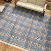Medieval Style Carpets for Living Room Blue Checkerboard Bedroom Decor Rug Retro Lounge Thick Carpet Home Washable Floor Mat