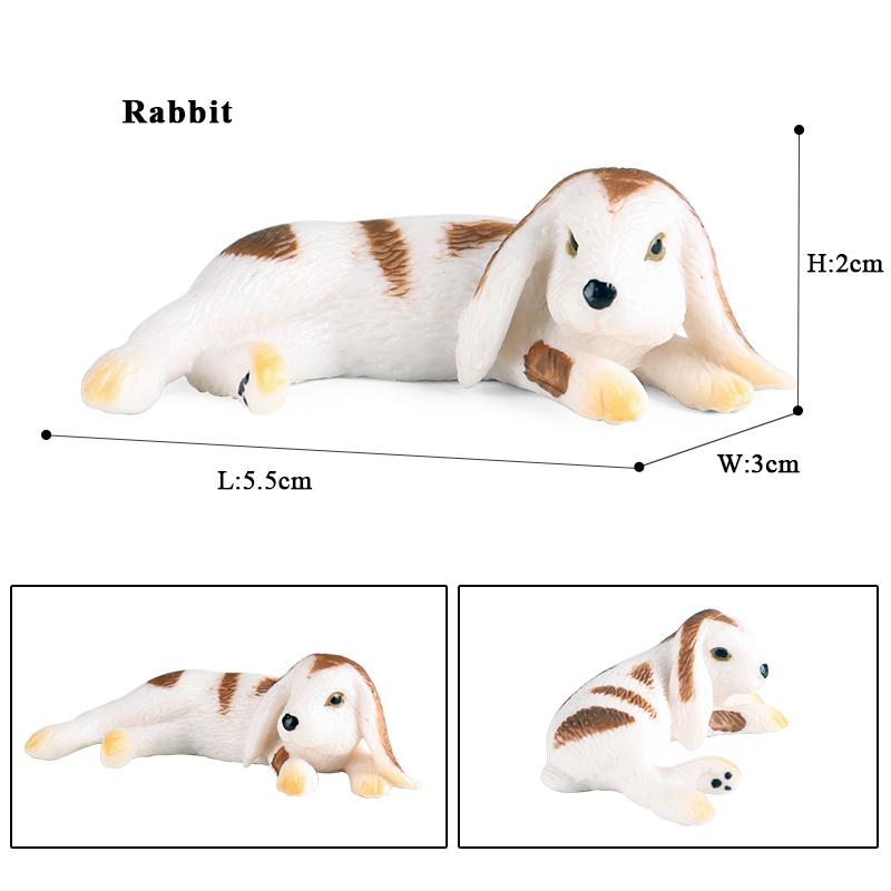 Oenux Lovely Farm Rabbit Bunny Model Action Figure Figurine Wild Desert Cottontail Hare Cute PVC Decoration Education Kid Toy