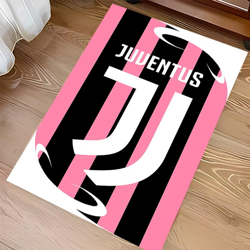 1pc Juventus FC logo Print Area Rug - Soft,Washable Non-Slip Indoor Mat for Office Chairs,Living Room,Home Office Decorative Rug