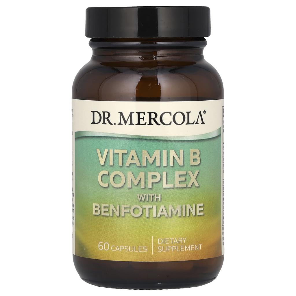 Доктор. Mercola, Комплекс витаминов B, с бенфотиамином, 60 капсул