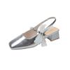 White Mary Jane Sandals Female 2025 New Fairy Style Bag Head Thick Heel Pearl Ribbon with Skirt High Heels