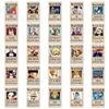 50 Стикеры-Постеры Wanted из One Piece - Водонепроницаемые Декоративные Стикеры для Контейнеров и Бутылок для Воды