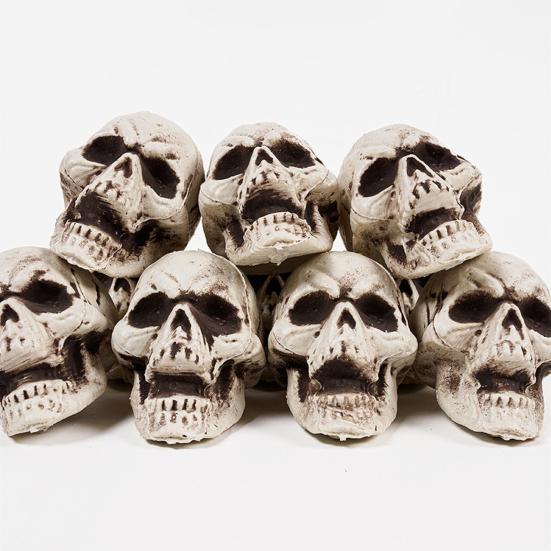 10Pcs Halloween Skeleton Decor Mini Skulls for Party Realistic Skull Props Thrilling Table Decoration