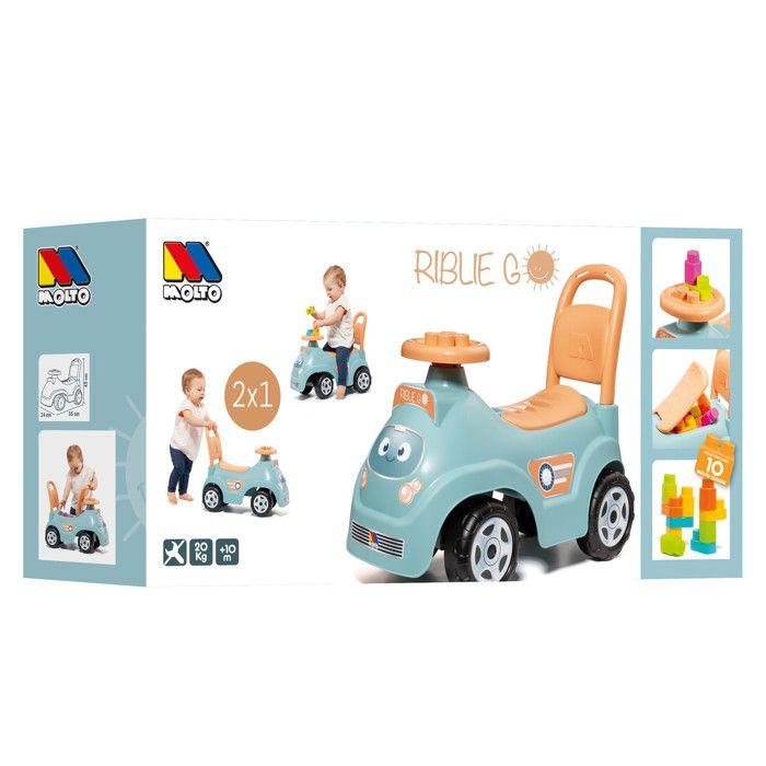 2-in-1 Carrier - Moltó - RIBLIE GO - Blue - Includes 10 Blocks - Promotes Motor Skills