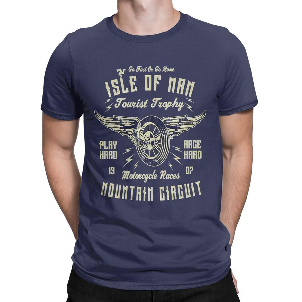 Футболки Isle Of Man TT Racing Vintage Biker Wings, мужские хлопковые футболки с круглым воротом и принтом Wheel Tourist, одежда с коротким рукавом