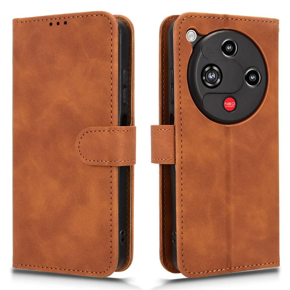 For ZTE nubia Focus 2 5G Leather Case Skin Feel Anti Drop Wallet Flip Phone Cover