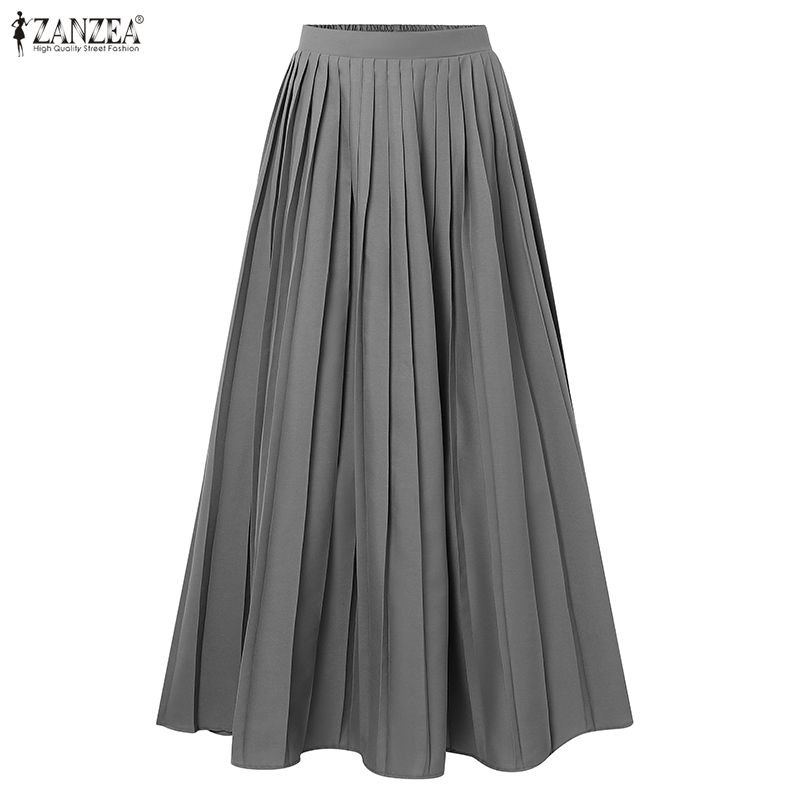 ZANZEA Женские повседневные свободные длинные юбки с эластичной резинкой на талии