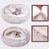 Плюшевая лежанка для кошки Круглая подушка для кошки Домик для кошки 2 в 1 Теплая корзина для кошки Спальный мешок для питомца Кошачье гнездо Будка для маленькой собаки Подходит для зимы