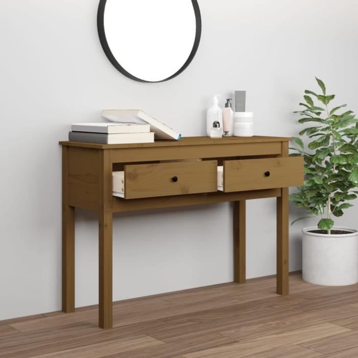 VidaXL Console Table Honey Brown 100x35x75 Cm Solid Pine Wood 814617