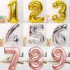 32-дюймовые золотые шары-цифры для первого дня рождения, вечеринок для взрослых, свадеб, большие фольгированные цифры, украшения для вечеринок