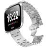 Watch Strap For Fitbit Versa Lite/Versa 2/Versa H-Type Butterfly Clasp Stainless Steel Band Silver