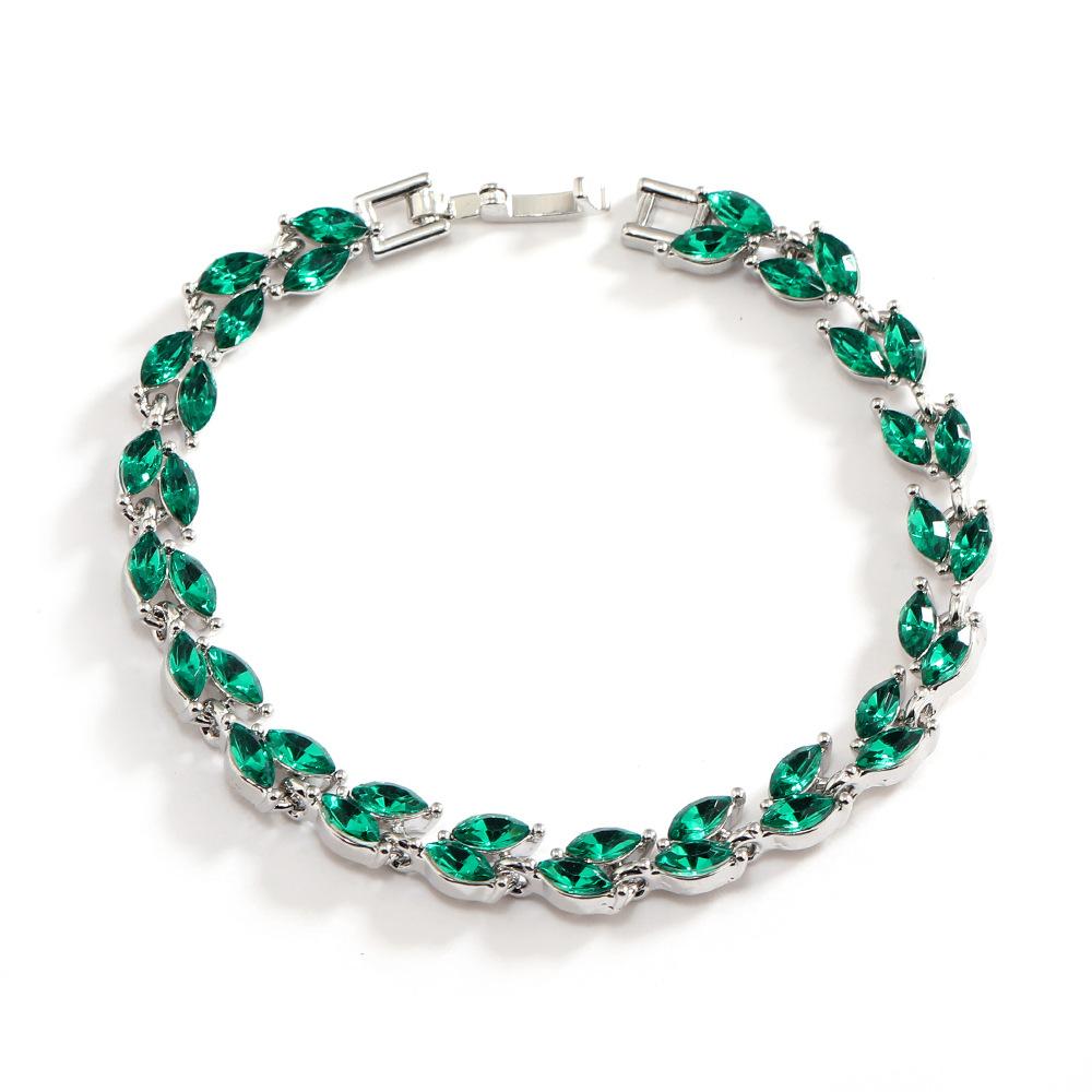 Браслеты, Браслеты, Ювелирные изделия, Креативные, Модные и Универсальные Маленькие Браслеты из Листьев Ивы с Кристаллами Свежего Цвета