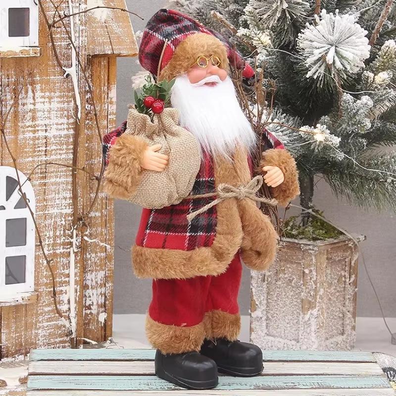 Santa Claus Doll Children's Christmas Gift Mini Christmas Tree Decoration Cartoon Fabric Plush Standing Christmas Doll Pendant