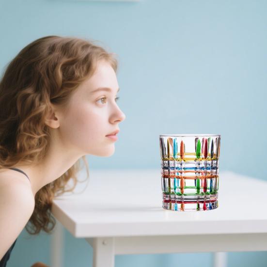 Красочные расписанные вручную стаканы для виски в готическом рок-стиле, бокалы для вина из ослепительного цветного натрий-кальциевого стекла