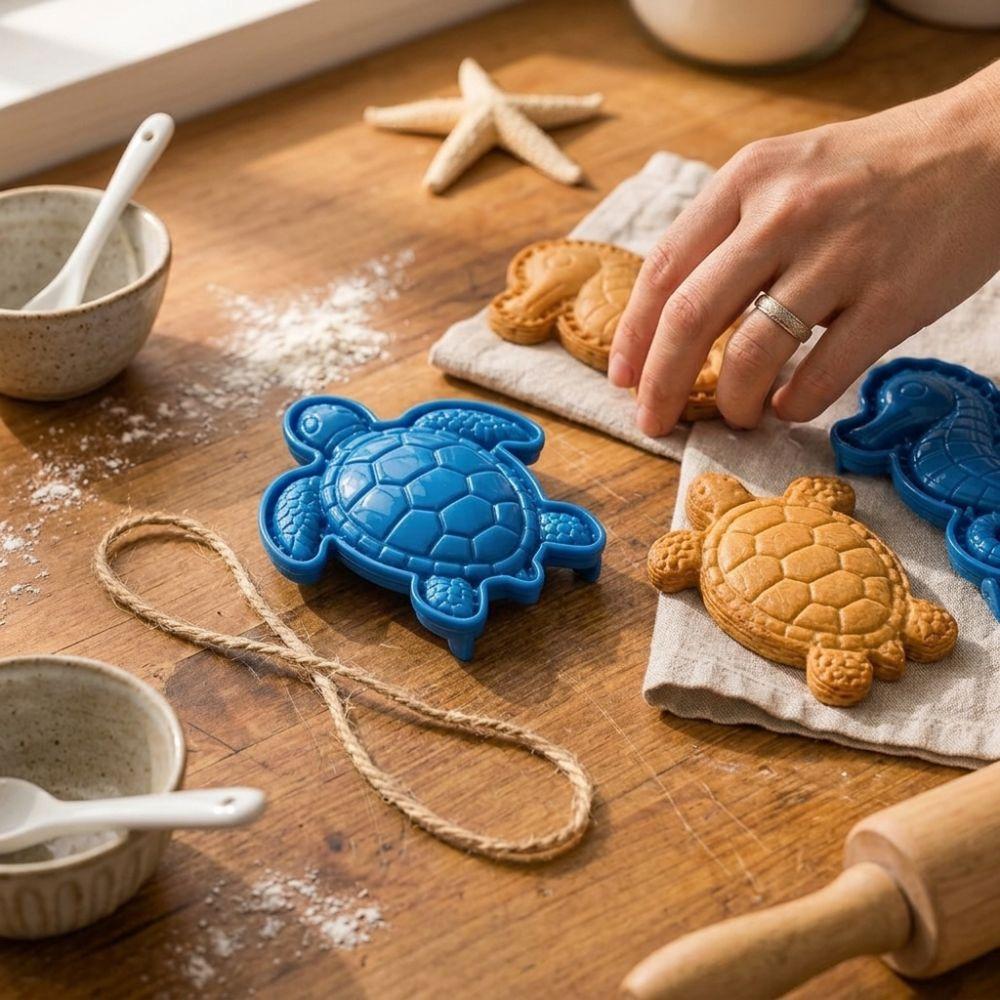 Turtle Dolphin Crab Ocean Filled Pie Press Collection DIY Cookie Emboss Mold Holiday Gathering