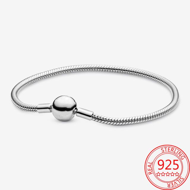 Подлинный браслет Classic Moment из стерлингового серебра S925 пробы со сверкающей круглой застежкой в форме сердца и звездой Pav éBracelet для девушки, ювелирное украшение в подарок