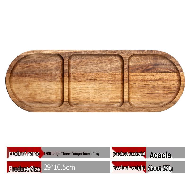 ZISIZ Hexagonal Acacia Wood Serving Tray (3-Pack)