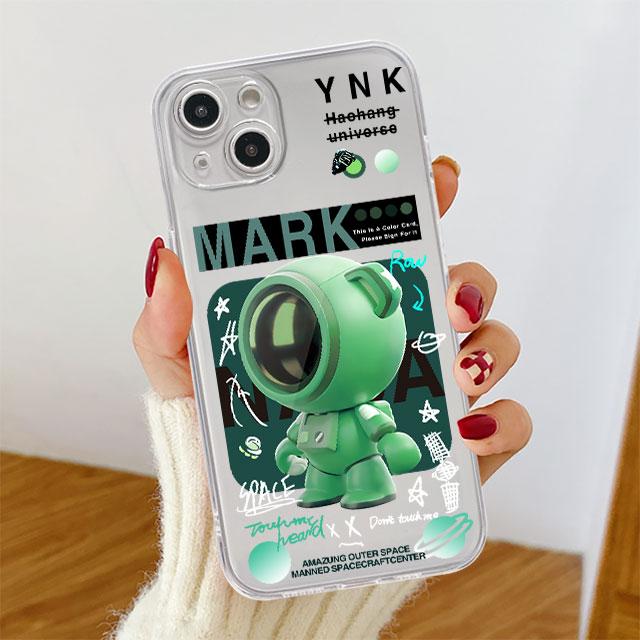 Прозрачный чехол для Apple iPhone 14 11 13 12 Pro 7 8 Plus XR X XS Max 6 6S 13Pro Силиконовый чехол для телефона Механический Астронавт Космос