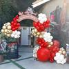 Red Balloons Garland White Gold Red Confetti Balloon Arch Kit Christmas Birthday Party Home Party Wedding Anniversary Decoration