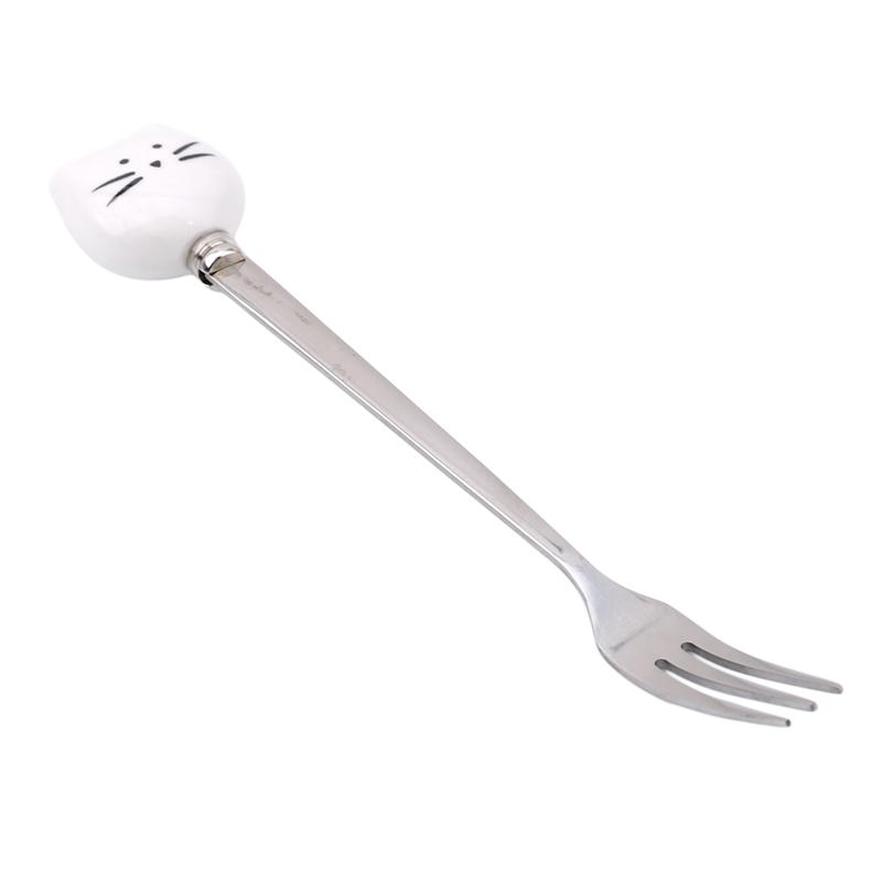 Stainless Steel Cartoon Spoons Cute Cat Coffee Spoon Tea Fork Tool