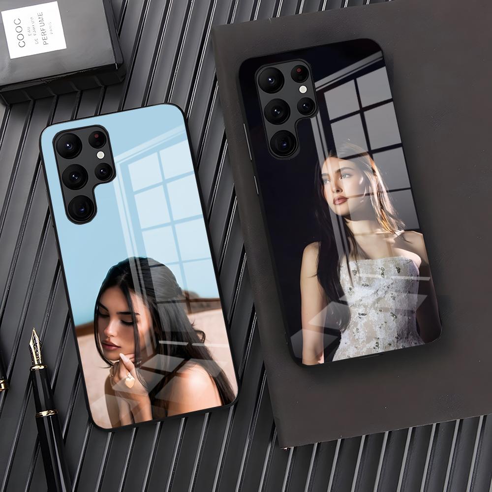 Чехол для телефона Madison Beer Singer для Samsung A25 A13 A33 5G A54 A36 A35 A56 A52 A14 Ударопрочная стеклянная крышка