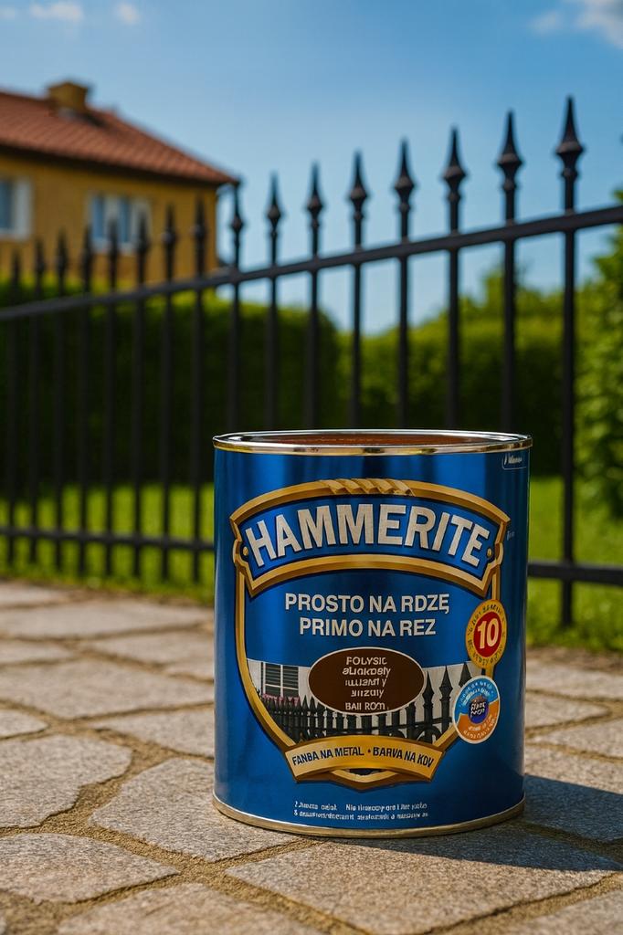 Hammerite Farba na rdzę 0,7l brązowa antykorozyjna do metalu wysoki połysk