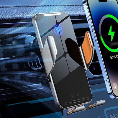 Автоматическое зажимное 30 Вт автомобильное беспроводное зарядное устройство, держатель для быстрой зарядки телефона для Iphone 14 13 12 11 Xr X 8 Samsung S22 S21 S20