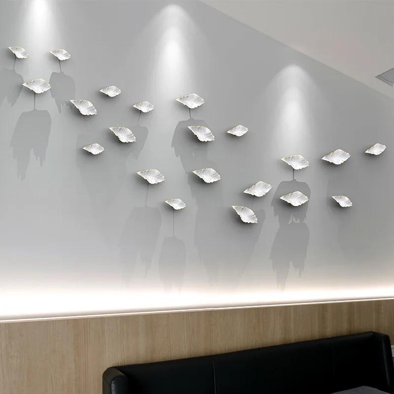 Листовые акценты настенные украшения настенное искусство мягкое украшение креативные произведения искусства гостиная спальня настенное украшение подвесной кулон