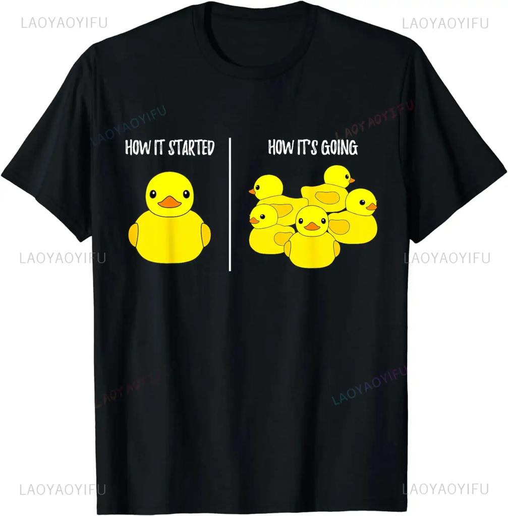 Cute Rubber Duck Lover Bird Quack Duckies Funny Ducky Oneck TShirt T Fashion Men Casual Streetwear Ventilate Tops Shirts