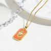 Light Luxury Square Colored Oil Drop Love & Universe Tarot Pendant Necklace, Individual Frigid Pendant