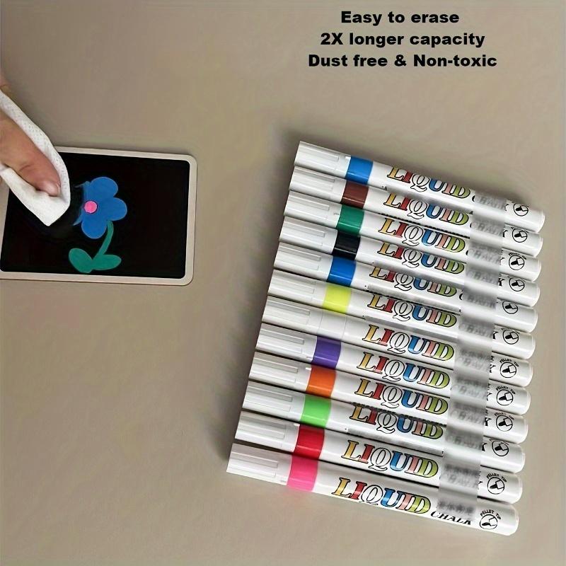 8/12pcs Neon Color Liquid Chalk Makers For Blackboard, Chalkboard Signs, Glass Window, Erasable Window Markers For Cars Easter Gift