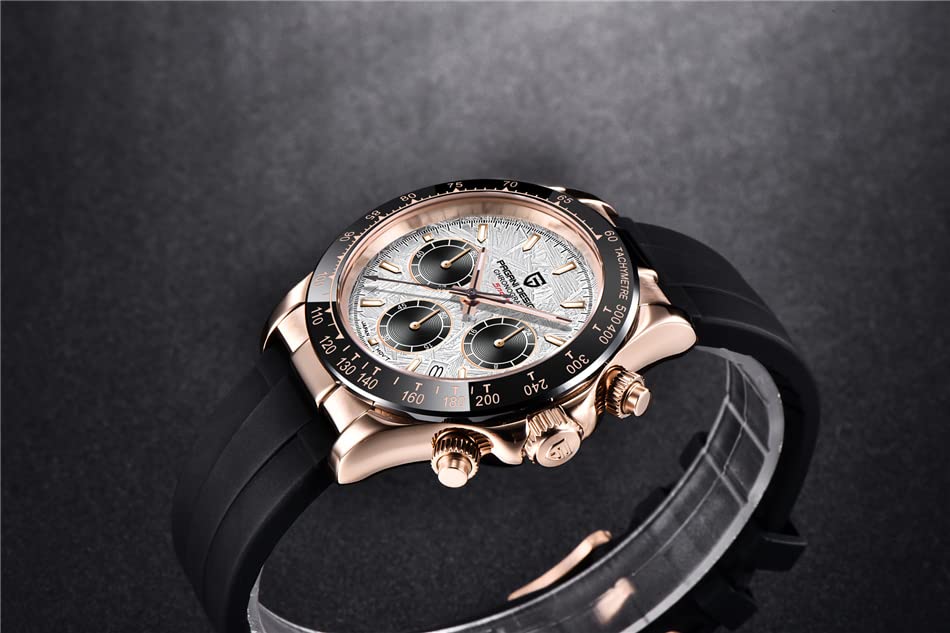 Pagani Design SEIKO Кварцевые Daytona с Керамикой Классические из Нержавеющей Стали Сапфировые PAGANI DESIGN Мужские Часы, Японский Механизм, Хронограф, Корпус,