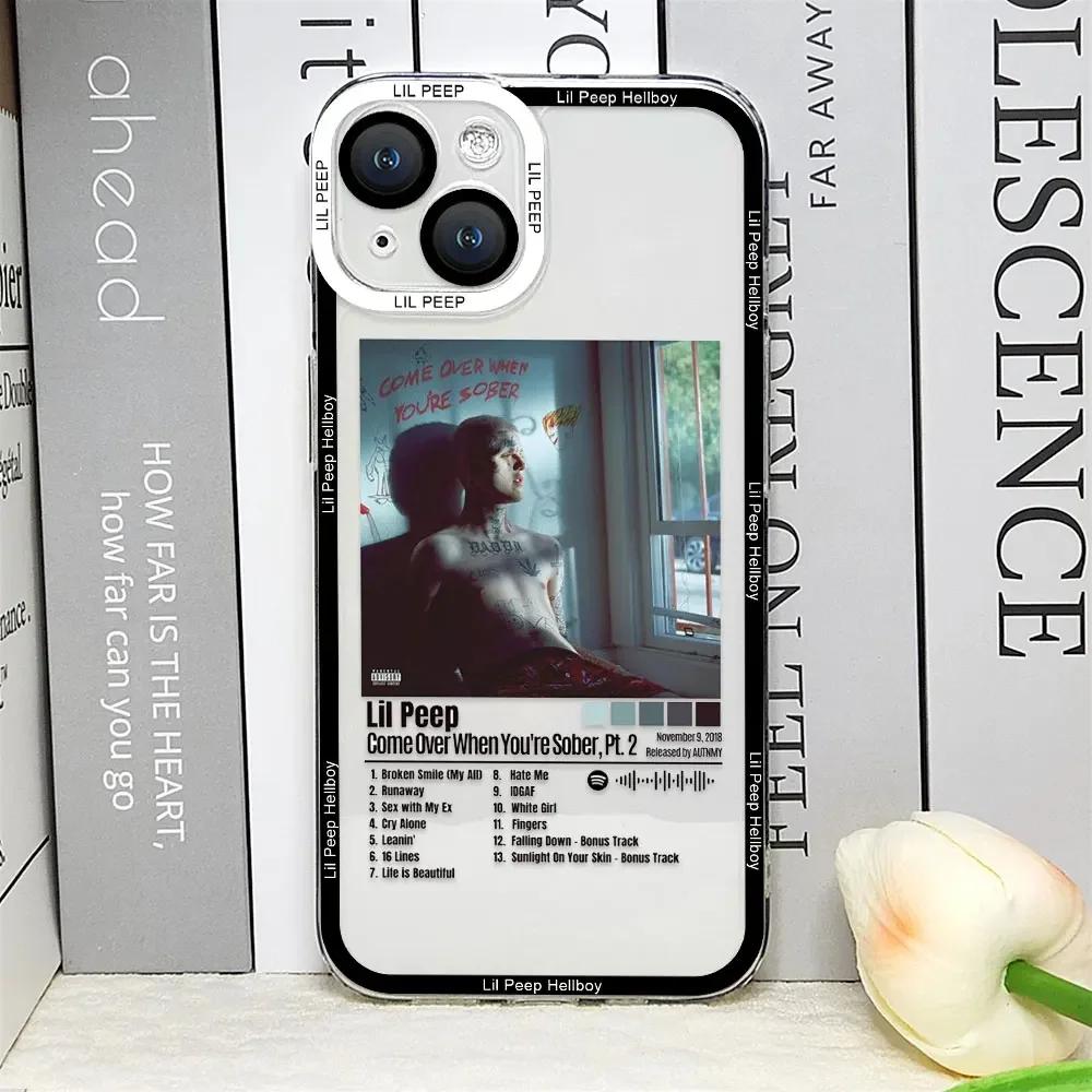 Чехол для телефона Lil Peep Hellboy Love для IPhone 16 15 14 13 12 11 Pro Max Mini 7 8 15Plus SE2 X XS MAX Прозрачный Мягкий Чехол Fundas