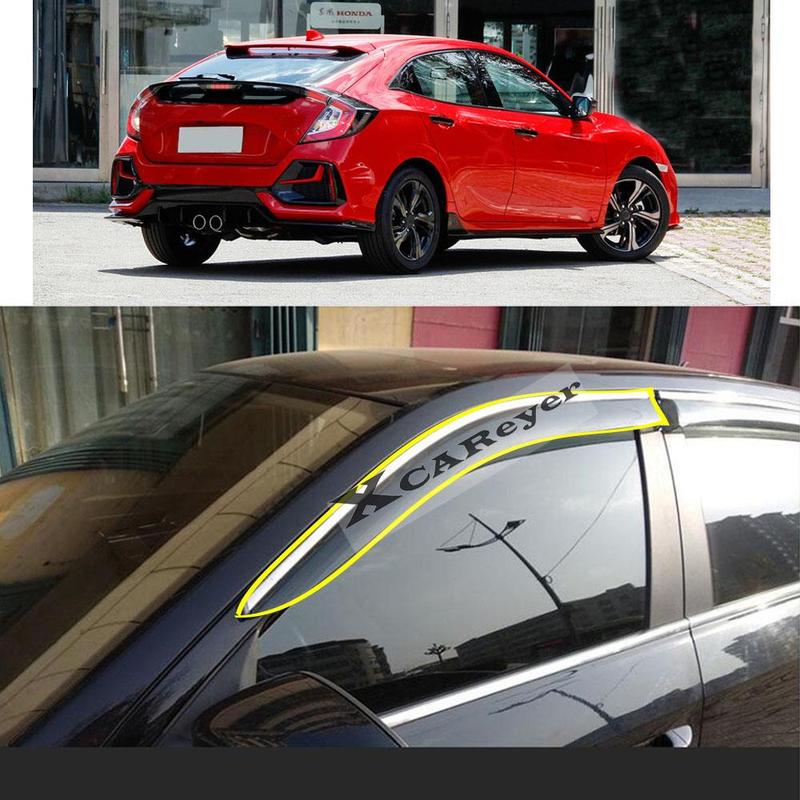 Для Honda Civic 10-го поколения Хэтчбек Стайлинг-наклейка на кузов автомобиля Пластиковые Дефлекторы окон (ветровики) Защита от дождя/солнца Вентиляционные элементы