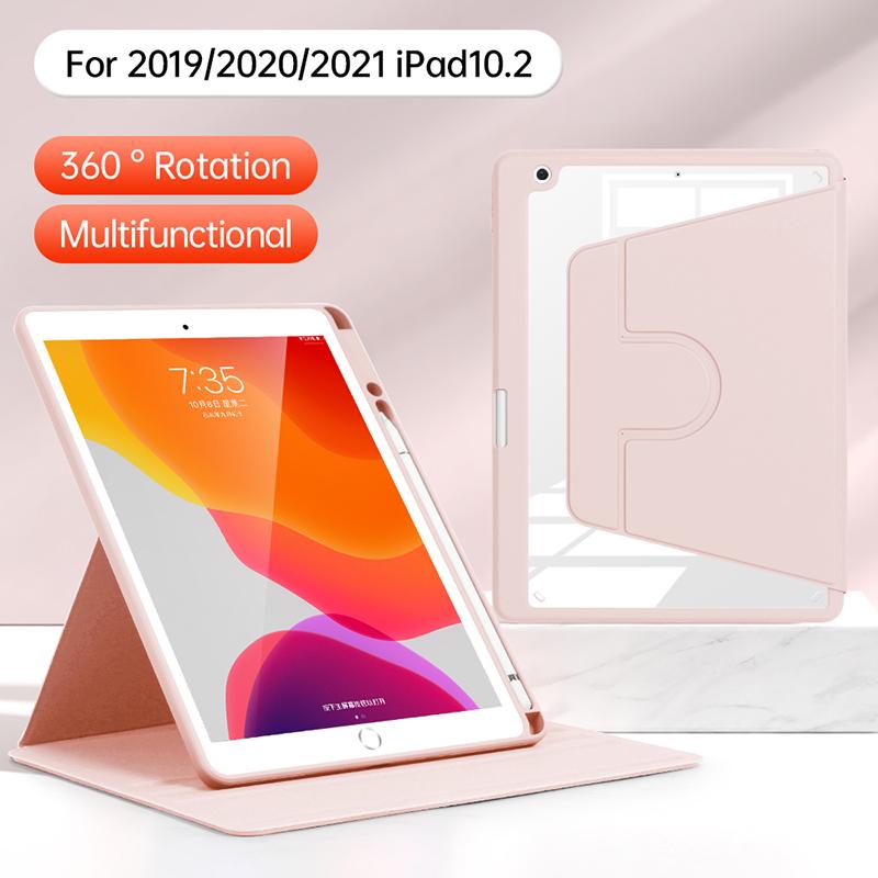 Rotating Case for iPad Air 10.5 Inch & iPad 10.2 Inch With Built-in Pencil Holder 360 Degree Rotating Stand Protective Cover