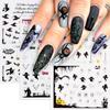 Хэллоуин наклейки для дизайна ногтей мультфильм тыква шляпа ведьмы паук призрак черный кот череп узор ногтей DIY наклейка вечерние сувениры