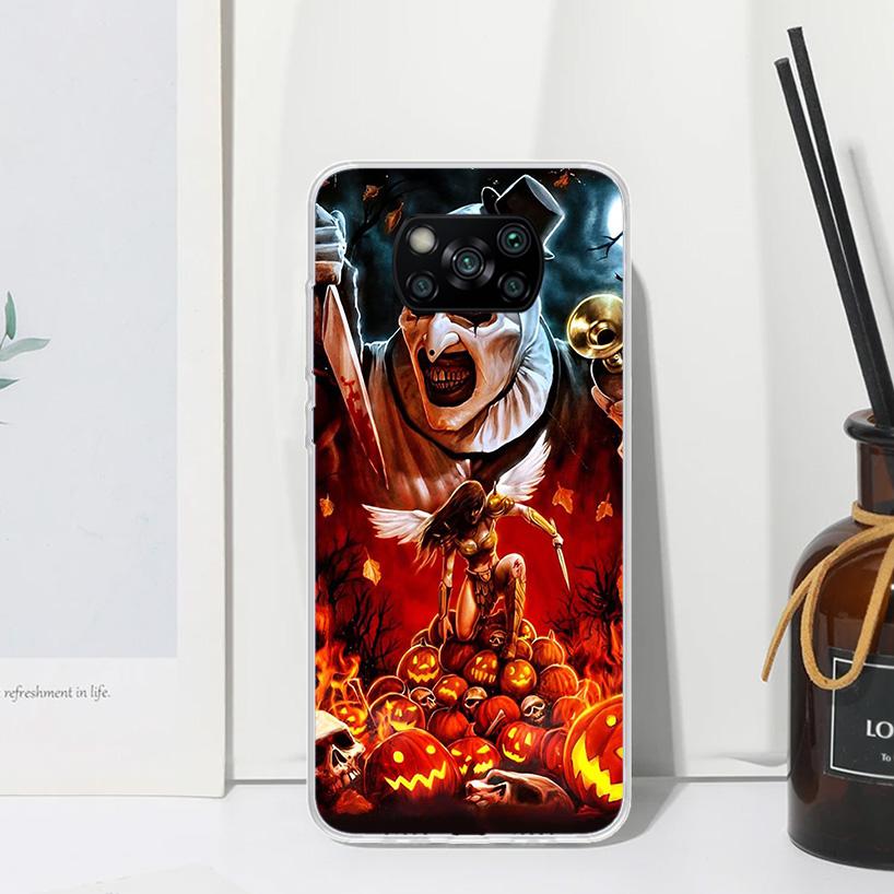 Horror Movie Terrifier Phone Case For Xiaomi Poco X7 X6 X5 M7 M8 Pro F7 Ultra Redmi 15C 15 13C 13 12C 12 10 10C 10A Art Fundas P