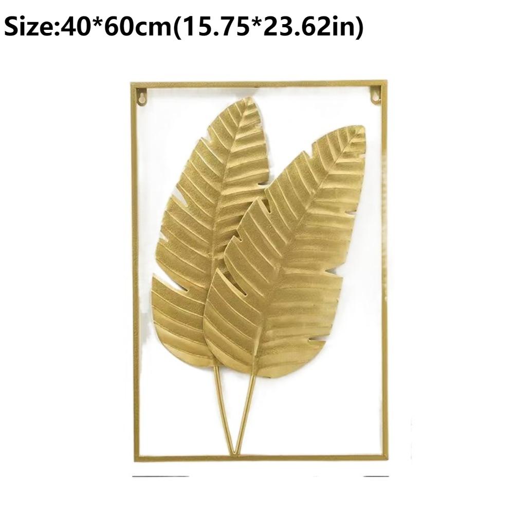 Настенное украшение в форме листа Золотые металлические подвески Новые декоративные настенные полки Гостиная
