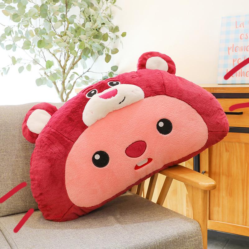 Strawberry Bear Ruby Plush Pillow Girls Bedside Beaver Cushion Home Car Ornament Throw Pillow